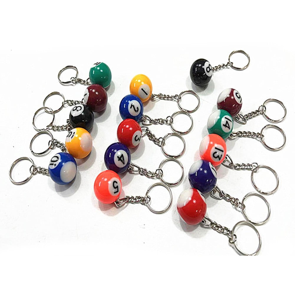 Billiard Ball KeyChain Snooker Ball Key Rings Snooker Cue Accessories Gift