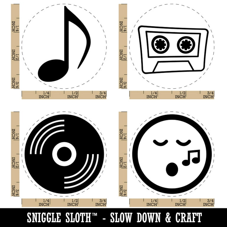 Music Lover Vinyl Record Cassette Tape Singing Note Rubber Stamp Set for  Scrapbooking Crafting Stamping - Small 3/4 Inch 