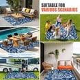 thumbnail image 3 of Navy Blue Gourd Outdoor Rug 4x6 Ft, Non Slip Washable Area Rug, Modern Abstract Art Floral Patio Rugs Carpet Runner, Large Floor Mat for Indoor/Outdoor Deck Porch Camping, 3 of 8
