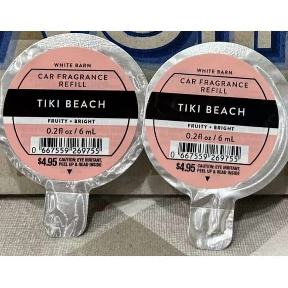 Bath and Body Works Tiki Beach Car Refill 0.2 Fl Oz, Pack of 2