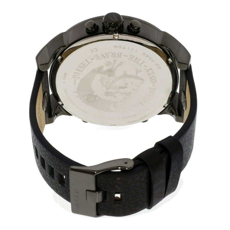 セール!DIESEL Daddies Series Three-Hand Black レザーDZ7363 Diesel Men's Mr. Daddy 2.0 Chronograph Black Leather Watch