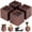 3"H-Retro Brown-4pcs, variant on Bed Risers, Furniture Risers (Set of 8-Height 1") Can be Adjusted to 2'' 3''or 4'', Lifts Furniture Risers, Solid Natural Wood Risers, Non-Slip Recessed Hole (Walnut Color)
