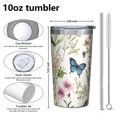 thumbnail image 4 of Pioneer Flower and Butterfly 10oz Tumblers Stainless Steel Tumbler with Lid and Straw,Vacuum Insulated Double Wall Travel Tumbler Cups with Cleaning Brush for Coffee, Tea, 4 of 4