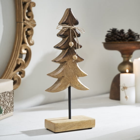 VHC Brands Two-Tone Natural Wooden Tree Medium 12x4.5x2.5