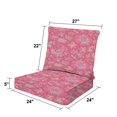 Outdoor Deep Seat Cushion Set 24" x 24" Beautiful Flower Pattern Floral