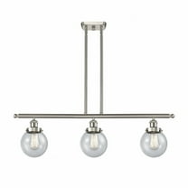 916-3I-SN-G204-6-Innovations Lighting-Beacon - 3 Light Stem Hung Island In Modern Style-10 Inches Tall and 36 Inches Wide-Brushed Satin Nickel