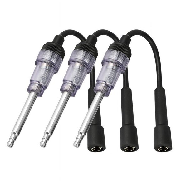 3pcs Car Simulator Tester Spark Plug Tester Ignition System Detector Gauge Coil Engine Diagnostic Test Tool black