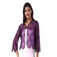 thumbnail image 1 of YEAHDOR Womens Hollow Lace Cardigan Long Sleeve Sequins Bolero Shrug Casual Shawl Rose Red One Size, 1 of 5