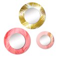 thumbnail image 2 of Designart "Pink Feather Elegance in Boho Glam" Feathers Round Mirror Set of 3 - Modern Pink Round Bedroom Mirror Wall Decor Set, 2 of 5