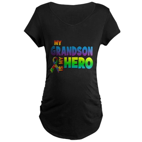 CafePress - My Grandson Is My Hero Maternity T Shirt - Maternity Dark T-Shirt