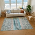 thumbnail image 7 of Addison Rugs Mayfield Premium Machine Washable Transitional Stripes Teal Rectangle Rug, 10' X 14' Machine Washable Transitional Stripes Teal Oversized Sherpa Throw Blanket, 7 of 7