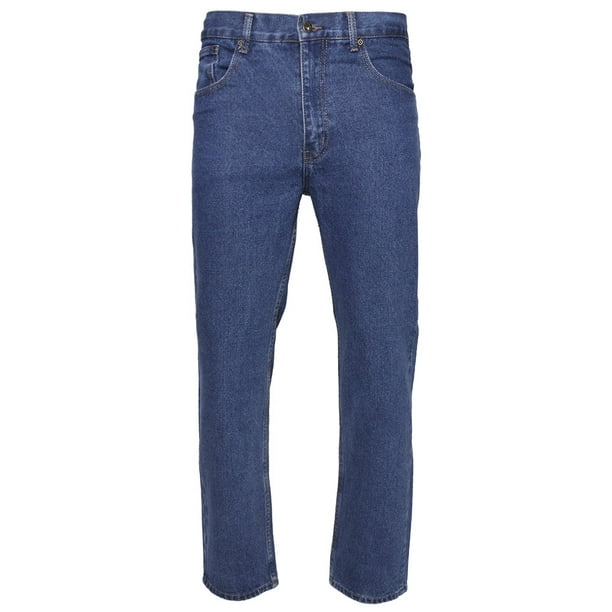Mens Denim Jeans Pants Premium Cotton Straight Leg Fit CA999 Stone Wash ...