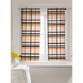 thumbnail image 3 of Orange Black Plaid Curtains 54 Inch Length, Sheer Curtains for Bedroom Living Room Window Farmhouse Orange Black Checkered Rod Pocket Voile Drapes Kitchen Curtains Small Half Window 52"x54" 2 Panels, 3 of 6