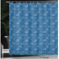 thumbnail image 4 of Ambesonne Magic Moon Shower Curtain, Monochrome Celestial Sun, 69"Wx70"L, Sea Blue and Warm Taupe, 4 of 5