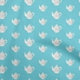thumbnail image 1 of oneOone Viscose Jersey Aqua Blue Fabric Tea Kettle Craft Projects Decor Fabric Printed By The Yard 60 Inch Wide-R8, 1 of 4