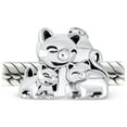 thumbnail image 2 of Bling Jewelry Womens Mommy Cat & Kittens Charm Bead Sterling Silver for European Bracelet, 2 of 3