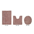 thumbnail image 2 of Better Trends 3 Piece Bathroom Rugs Set 100% Cotton U-Shape Toilet Rug Soft, Water Absorbent Reversible Machine Washable for Bathroom Decor Toilet Base Pink Lux Collection, 2 of 4