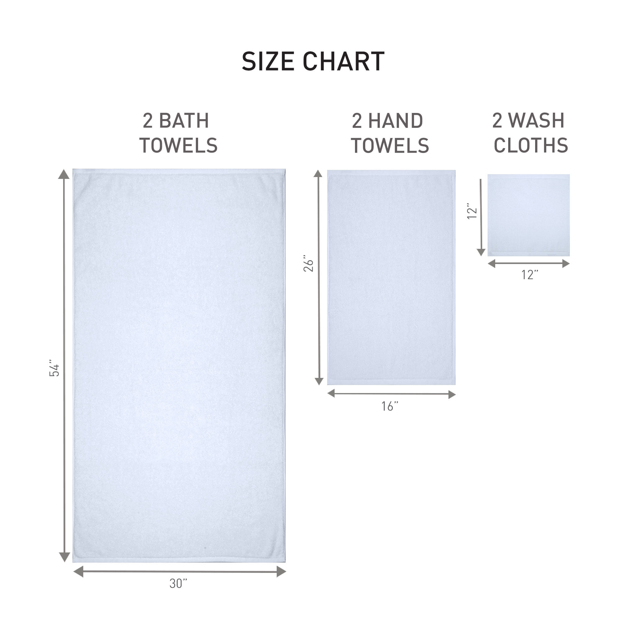 Better Homes & Gardens PowerLoft 6 Piece Bath Towel Set, Arctic White