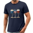 thumbnail image 5 of Tnhcen Patriotic T-Shirts for Men Red White and Blue 4th of July Shirt USA Flag Wine Glass Graphic Tee Tops S-3XL, 5 of 5
