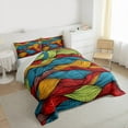 thumbnail image 4 of jejeloiu Bohemian Geometric Striped Bedding Comforter Set,Colorful Vinatge Abstract Line Twin Comforter Sets,Boho Exotic Style Bedding Set For Auldts,Microfiber Bedroom Decor Reversible,2pcs, 4 of 8