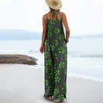 thumbnail image 4 of Lorytime St. Patrick's Day Womens Jumpsuits Casual Patterns Green Romper with Pockets Wide Leg Hoilday Overalls Outwear, 4 of 6