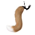 thumbnail image 1 of 2Pcs Faux Fur Long Tail Gothic Fox Ears Hair Performance Props Cosplay Hoop for Cosplay Costume Kits Khaki, 1 of 5
