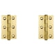 thumbnail image 1 of Kenally Bisagras con tornillos Conector de puerta Cerradura de hardware Mini bisagra plana Gabinete decorativo Cajón para el hogar Plano / Plano/2.5 pulg./Latón 2Conjunto, 1 of 6