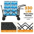 thumbnail image 3 of E-Western Collapsible 140L Wagon with Removable Canopy, Foldable, Wheeled for All-Terrain, Cooler Bag, Camping, Beach, Shopping, Black, 3 of 5