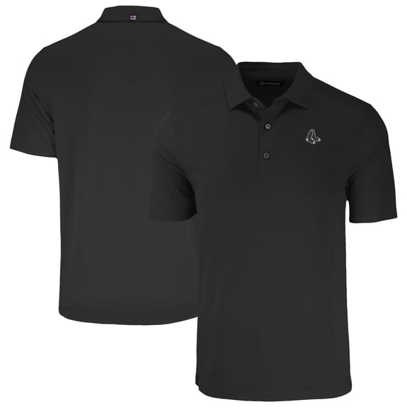 Men's Cutter & Buck Black Boston Red Sox Forge Eco Stretch Recycled Polo