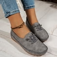 thumbnail image 3 of Suede Loafers for Women Business Casual Flats Shoes Comfortable Lightweight Penny Loafers Slip On Work Flats Dress Shoes Gray Size 9.5, 3 of 6