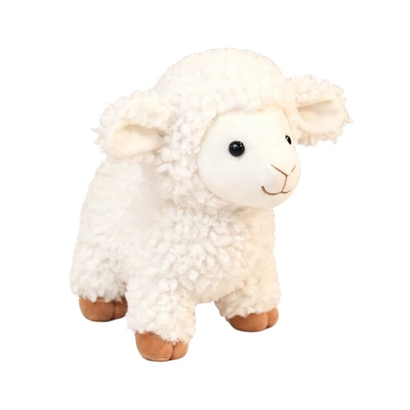 Adorable Realistic Lamb Plush Toy - Soft Fluffy Stuffed Sheep Doll Throw Pillow for Cuddle & Decor
