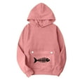 thumbnail image 6 of Sweatshirts for Women Long Sleeve Pocket Hooded Printed Sweatshirt,Womens Tops Plus Size Pink XXL, 6 of 6