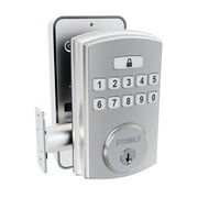 Brinks Electronic Keypad Single Cylinder Deadbolt Lock with Pro-Guard, Satin Nickel Finish