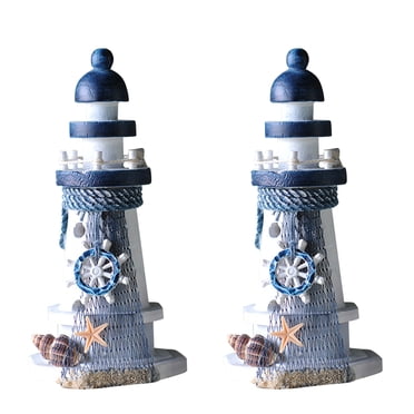 Wooden Lighthouse Nautical Bathroom Decor Lighthouse Figurines ...