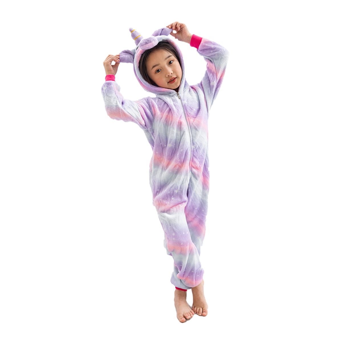 Unisex Boys Girls Animal Unicorn Pajamas Christmas Onesies Soft Fleece Flannel All in One Piece Cosplay Costume