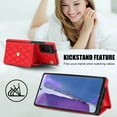 thumbnail image 3 of for Samsung Galaxy Note 20 Back Case, Ultra Slim Shockproof PU Leather Card Slots Kickstand Magnetic Snap Shoulder Strap & Wristlet RFID Blocking Cover for Samsung Galaxy Note 20, Red, 3 of 9