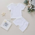 thumbnail image 6 of Edvintorg 0-4 Years Baby Girl Summer Clothes Children's Clothing Boys Crepe Gauze Short Sleeve T-Shirt Shorts with Pocket Two Piece Set Kids Clothes, 6 of 7