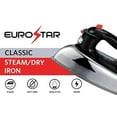 thumbnail image 6 of EUROSTAR IR900CL Classic Steam/Dry Anti-Drip Iron, Black, 6 of 6