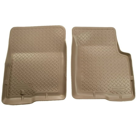 Husky Liners Classic Style Floor Mats | Fits 2001 - 2004 Toyota Tacoma Double Cab | Front Row, 2-pc Tan - 35453