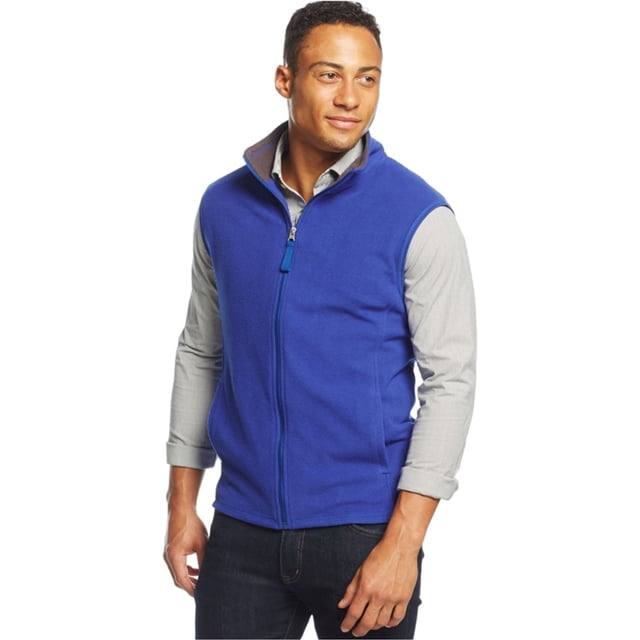 Club Room Mens Solid FZ Fleece Chaleco, Azul, X-Large Club Room Chaleco polar