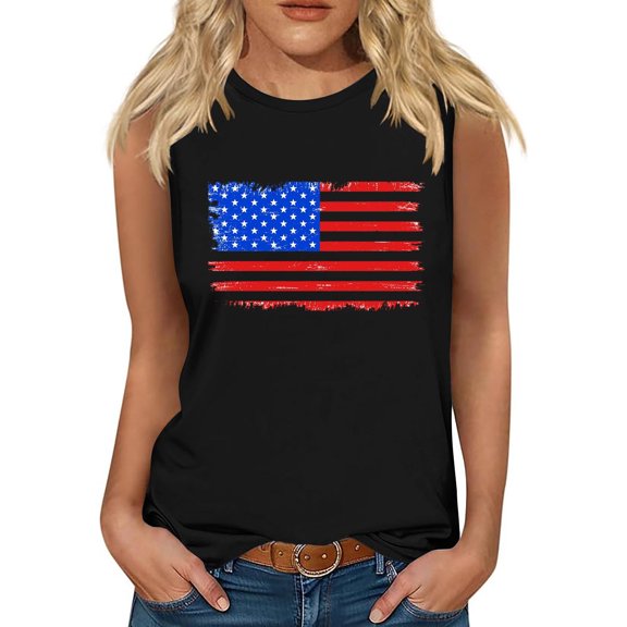 Vetsdori Work Clothes for Women July 4th Red White and Blue Tshirts Summer Casual Independence Day Patriotic Undershirts Fashion Juniors Tops Camisole