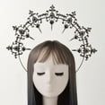 thumbnail image 3 of GRACEART Women Baroque Cross Goddess Halo Crown Tiara Headband Virgin Mary Headpiece, 3 of 5