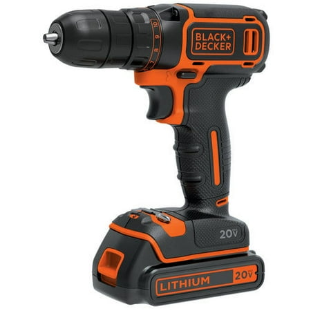 - BLACK+DECKER 20-Volt MAX* 1.5 Ah Cordless Lithium-Ion 3/8-Inch Drill-Driver Kit, BDCDD120C