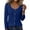 Blue, variant on Women's Scoop Neck Button Front Ribbed Knit Tops Long Sleeve Slim Fit Casual Pullover Shirts for Fall Winter