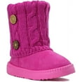 thumbnail image 2 of New Girls Toddlers Kids Slouch Comf Midcalf Suede Button Boots Shoes (Fuchsia 2285C, 10 Toddler), 2 of 4