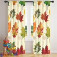 thumbnail image 5 of Maple Leaf Turkey Design Farmhouse Curtains 2 Pieces Cafe Curtains 27.5x24,42x84in Kitchen Curtains Fall Holiday Long Curtain, 5 of 5