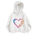 thumbnail image 4 of RMGVDSD Girls Sweatshirts Casual Heart Print Hoodie Pullover Kids Long Sleeve Hooded Sweatshirt Back To School Tops Fashion Clothes Comfy Sweatshirt 5-6 Years, 4 of 4