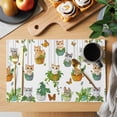 thumbnail image 2 of Cute Cartoon Placemats Set of 8 Cat Butterfly Spring Floral Botanical Place Mats Indoor Wipeable Table Mats Washable Cloth Dining Table Placemats for Kitchen Holiday Party Home Decor 13x19 Inch, 2 of 9