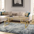 thumbnail image 2 of Henn&Hart Metal Hollywood Gold Coffee Table with Glass Top, 2 of 6