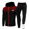 thumbnail image 5 of Chándal de moda con cremallera para hombre, Sudadera con capucha, ropa de gimnasio para Fitness, conjunto de ropa deportiva para correr, chándal para correr al aire libre, otoño e invierno, nuevo, 5 of 5